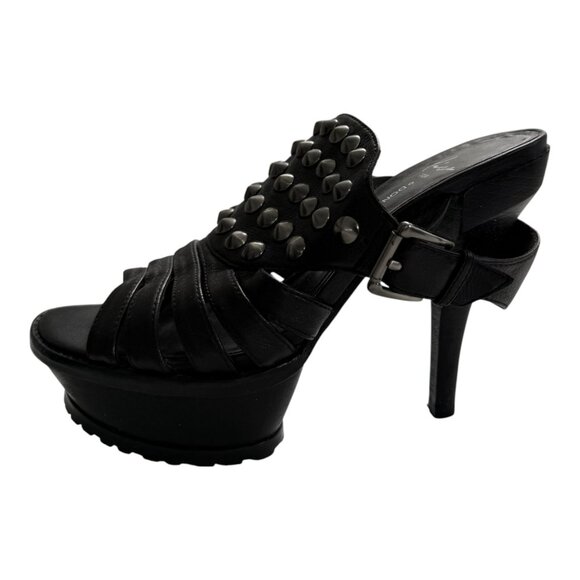 Lisa for Donald J Pliner Black Leather Studded Platform Heels – Size 6 - Picture 2 of 12